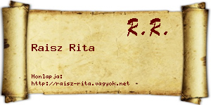 Raisz Rita névjegykártya