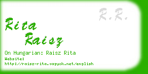 rita raisz business card